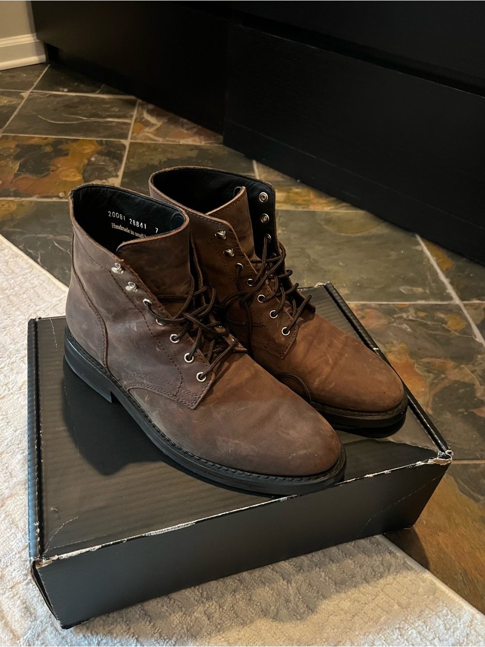 Thursday Boot Company Brown Leather Lace-Up President Boots in Tobacco Color.